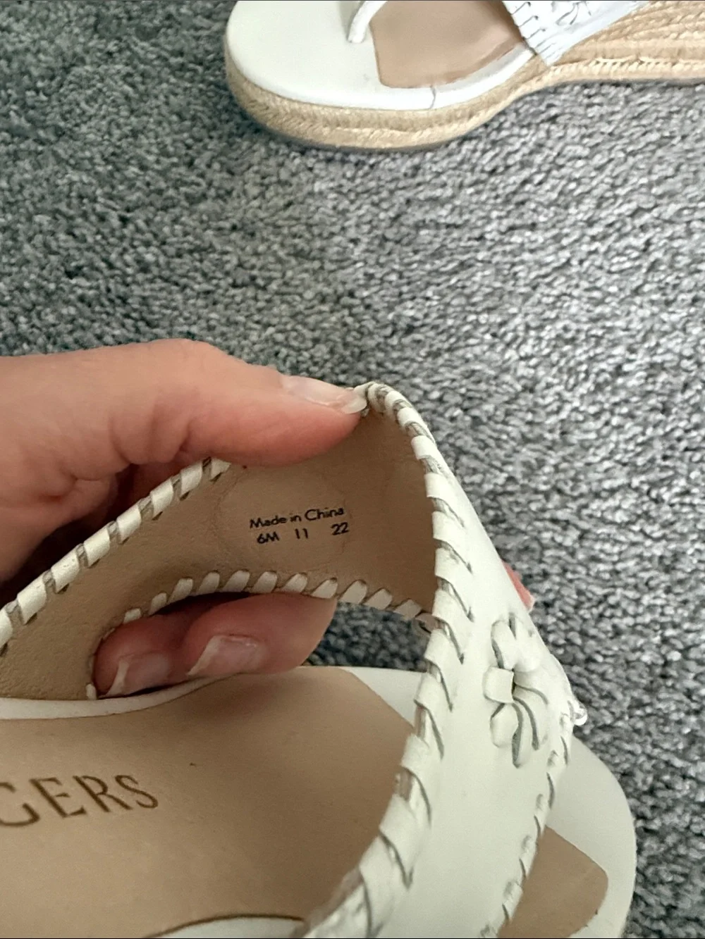 Jack Rogers cream leather